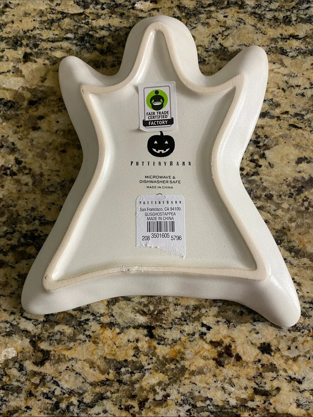 Pottery Barn White Ghost Trinket Dish perfect for fall and Halloween season